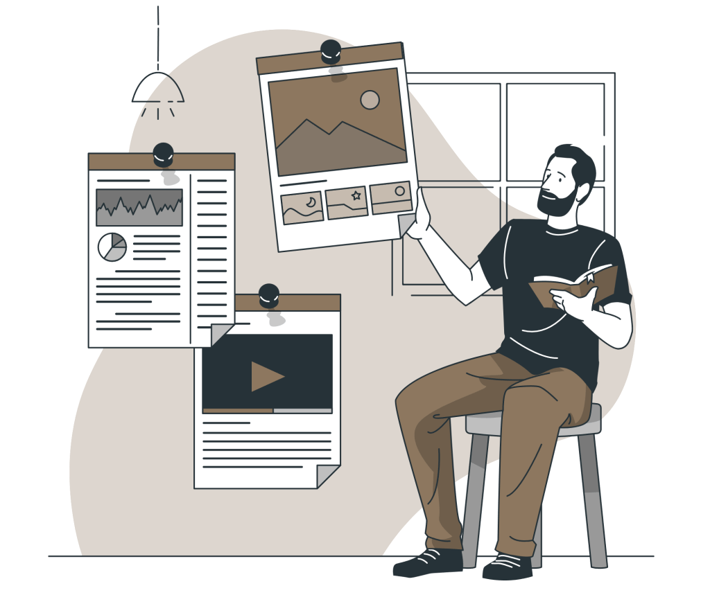 Homme vérifiant des informations